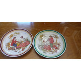 Antiguos Platos Decorativos Loza Hartford $x2 Escena N502