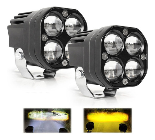 Z Par Faros Led Lupa Doble Color Exploradoras Para Jeep Moto