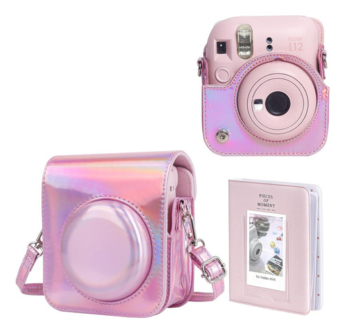 Funda De Cámara Wogozan , Para Instax Mini 12, Rosa Brilloso