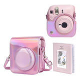 Funda De Cámara Wogozan , Para Instax Mini 12, Rosa Brilloso