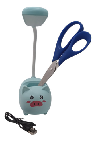 Lampara Velador Chancho Lapicero Led Recargable Usb