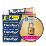 Pack De 4 Adhesivos Dentales Fixodent Plus 