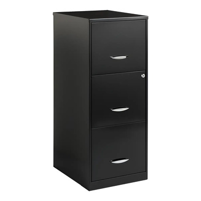 Archivero Metal Negro Hirsh 3 Cajones Carta Con Cerradura Modelo 18573 | Meses sin interés
