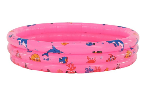 Piscina Inflable De Plástico Niños, 3 Anillos 90 X 28 Cm