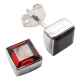 Silverstarjewel Granate Stud Pendientes 0.3 Bijoux 925 Plata