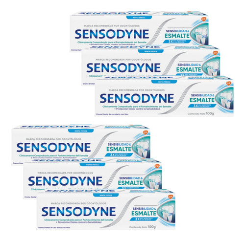 Combo X6 Sensodyne Crema Dental Sensibilidad Y Esmalte 100g