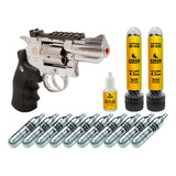 Revólver 38 Co2 Airgun Rossi W708s 4.5 + Combo Esfera Aço 