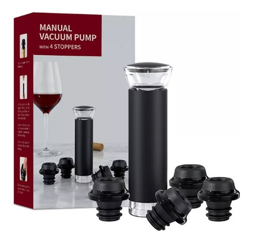 Set De 4 Tapones Para Vino Y Extractor De Aire