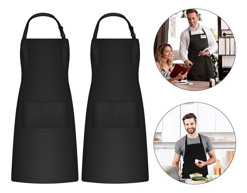 2 Uds. Delantal Con Pechera Cocina Hornear Para Chef Unisex