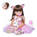 Vxn Boneca  Bebe Reborn Boneca Silicone Realista Alice Boneca 55cm Ig 520