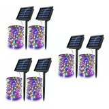 6pack 20m Tira De Luz De Navidad 200led Luces Solares Al Air