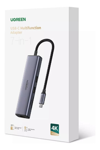 Hub Usb-c Ugreen 7 Em 1 Dockstation Hdmi 4k Thunderbolt 3.0