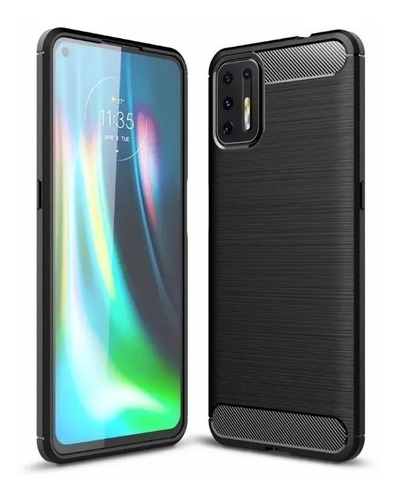 Case Rugged Carbono Para Motorola G9 Plus + Templado Full 9d