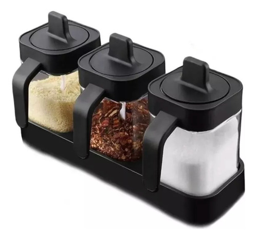 Set De 3 Especieros Frascos Condimentos Cocina Organizador