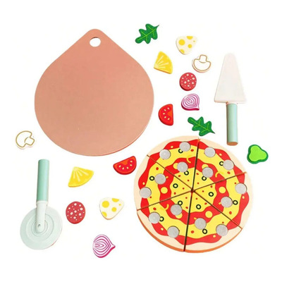 Juego De Pizza De Madera Para Niños Juguete Educativo  | MercadoLibre
