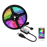 Cinta Tira Led Luz Rgb 5050 Usb 5v Bluetooth 5 Metros