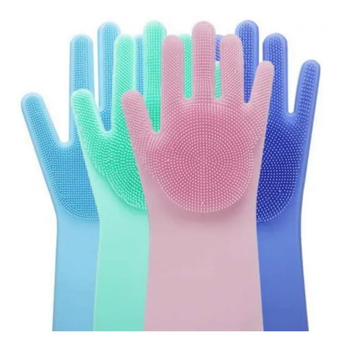 Luva Par Magica Escova Limpeza Silicone Lavar Louça Prato