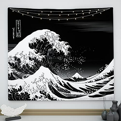 Tapestry Wave Japonés Aesthetic Boho Hippie 59 X 51 