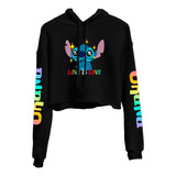 Cropped Moletom Stitch Lilo & Stitch Lgbt Love Is Love 1079