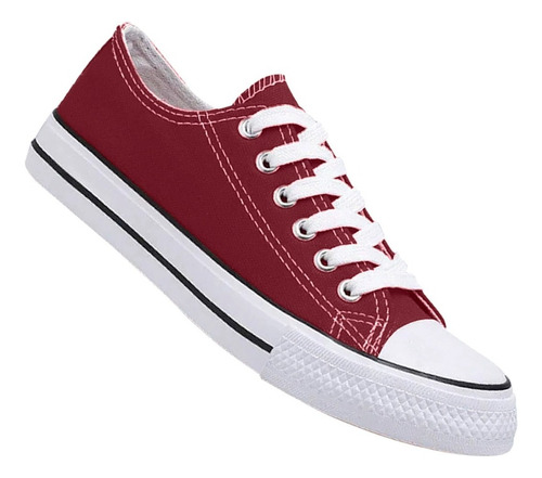 Zapatilla Urbana De Lona Unisex Casual - Burdeo - 7087