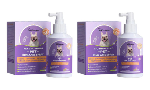 2 Unidades De Spray De Limpieza Dental Para Perros Y Gatos