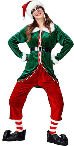 Disfraz De Duende Navidad Elfo Elfo Ayudante De Santa Claus Para Damas Mujer Envio Gratis