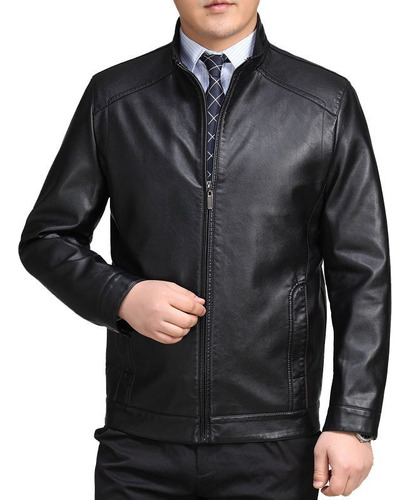 Chamarra Piel Biker Impermeable Hombre Rompevientos