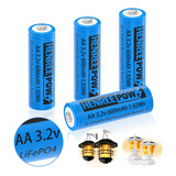 Pilas Recargables Henreepow Batería Recargable De 3,2 V Aa 6