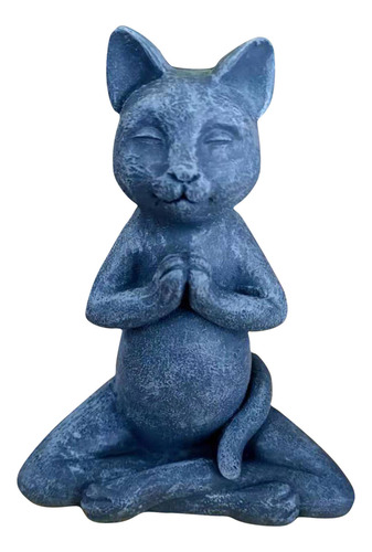 Estatua De Buda Gato - Escultura De Jardín De Meditación