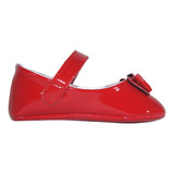 Zapatitos Suaves Bebé Niña 38557 Charol Rojo Moño Kc 10-12