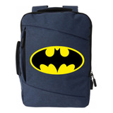 Morral Espalda Escudo Batman Maleta Portafolio Azul