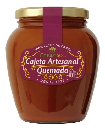 Cajeta Artesanal Quemada Naturasol 900g Leche De Cabra 