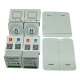 Kit 4 Mini Receptores + 2  Interruptores Sem Fio 2 Botoes Cd