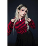 Polera Annie , Satana Clothes , Rayada Roja Y Negro