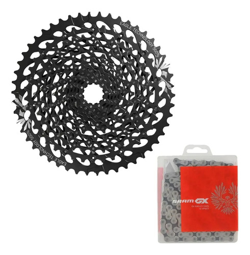 Cassete Sram Gx Eagle Xg-1275 10x50 Preto +corrente Gx 12v