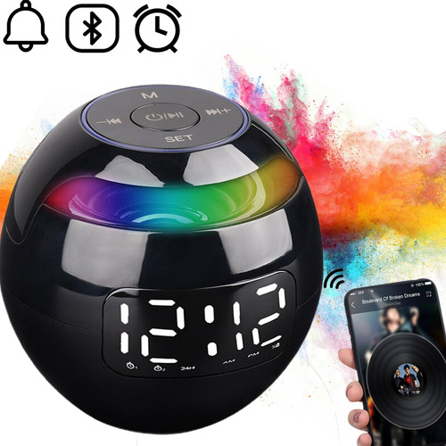 Reloj Despertador Digital Led Con Bocina Radio Y Bluetooth