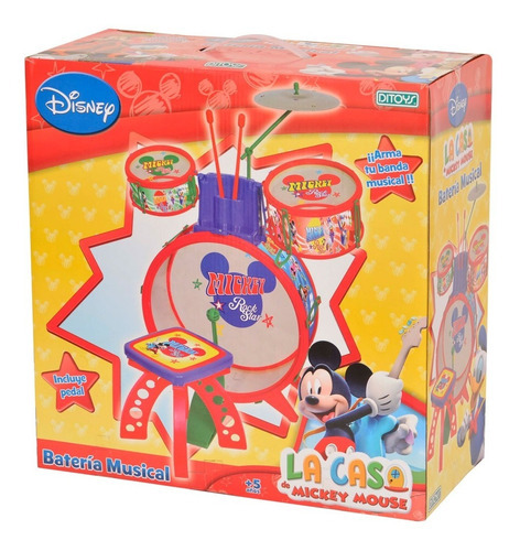 Juguete Bateria Musical Para Niños Mickey Origal Ditoys Color Único