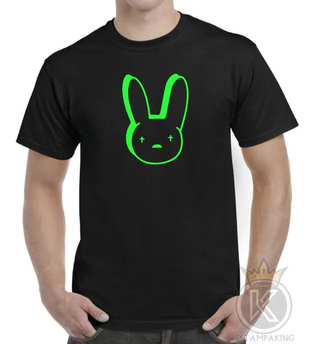 Polera Bad Bunny - Logo - Fluor - Estampaking