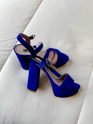 Zapatos Gamuza Azul Eléctrico