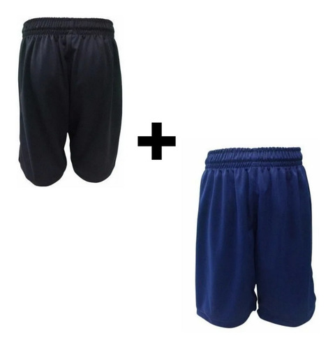 Combo Futbol Niño! Short Negro + Short Azul