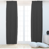 Juego Cortinas Blackout Textil Con Presillas Tela Tricapa Calidad Premium 2 Paños Iguales