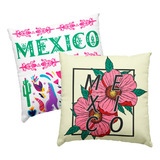 2 Fundas De Cojines Rosas Para Sala Viva México 