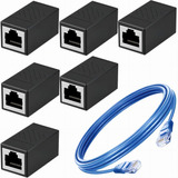 6 Cople Para Cable De Red Rj45 Cat6/7 Hembra A Hembra+ Cabel