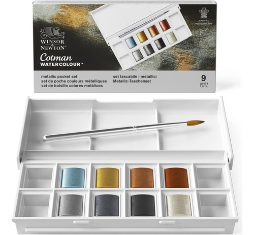 Acuarelas Cotman Colores Metalicos Pocket Box 8 Hp