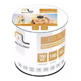 100 Midia Cd-r Virgem Multilaser C/logo 52x 700mb 80min Cdr