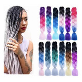 Kanekalon Para Trenzas Set 4 Paquetes Color A Eleccion