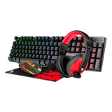 Kit Teclado Mouse Headset Mousepad Gamer Evolut ( 4 Em 1 )