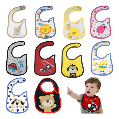 Juego De 10 Baberos Impermeables Para Bebe Unisex Animales Animales Color 20x16.5