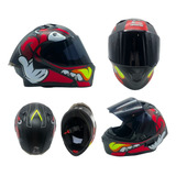 Casco Abatible Moto Leviatán Rojo  Nice Certificación Dot