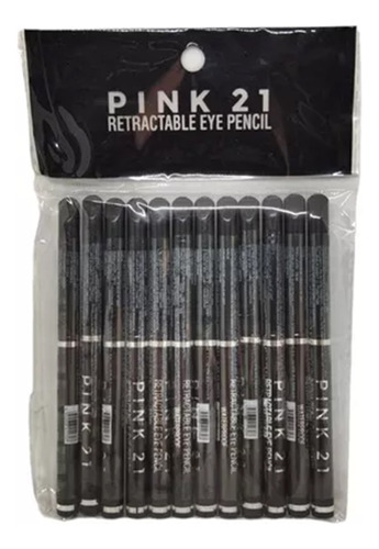 Pink 21 Retractable Lapiz Delineador X12 Unidades